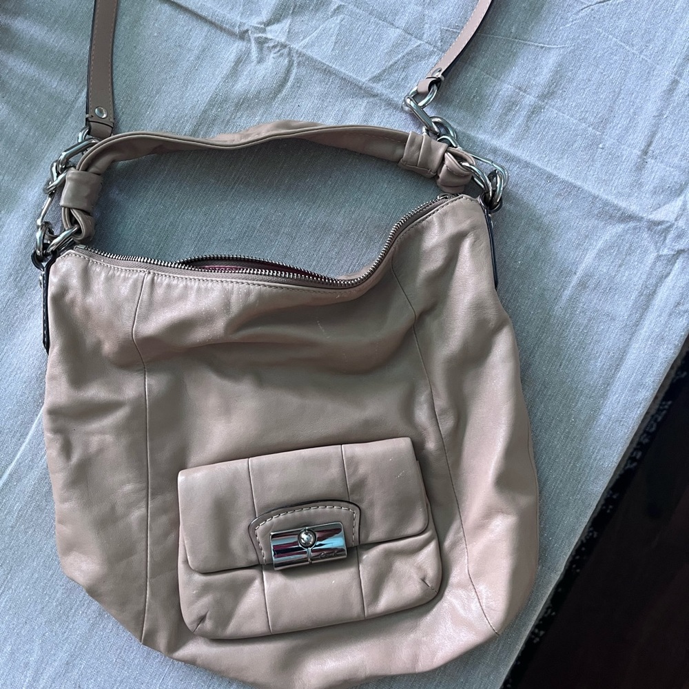 Tan Coach crossbody
